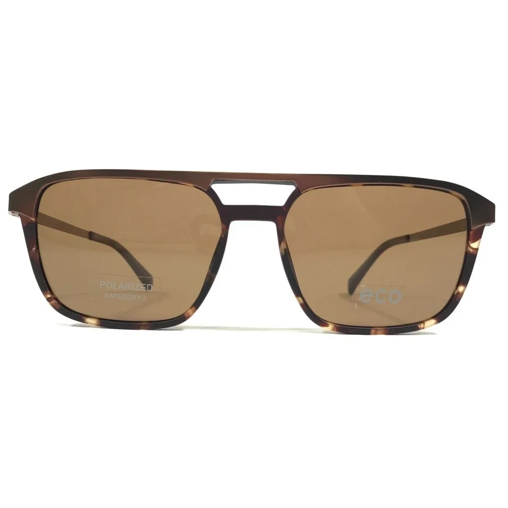 Eco Sunglasses Atlas DTRT Brown Tortoise Square Frames with Brown Lenses
